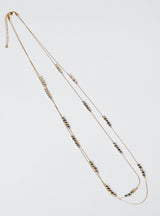 TWO TONE SQUARE BEAD NECKALCE