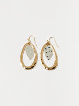 TWO TONE OVAL EARRINGS