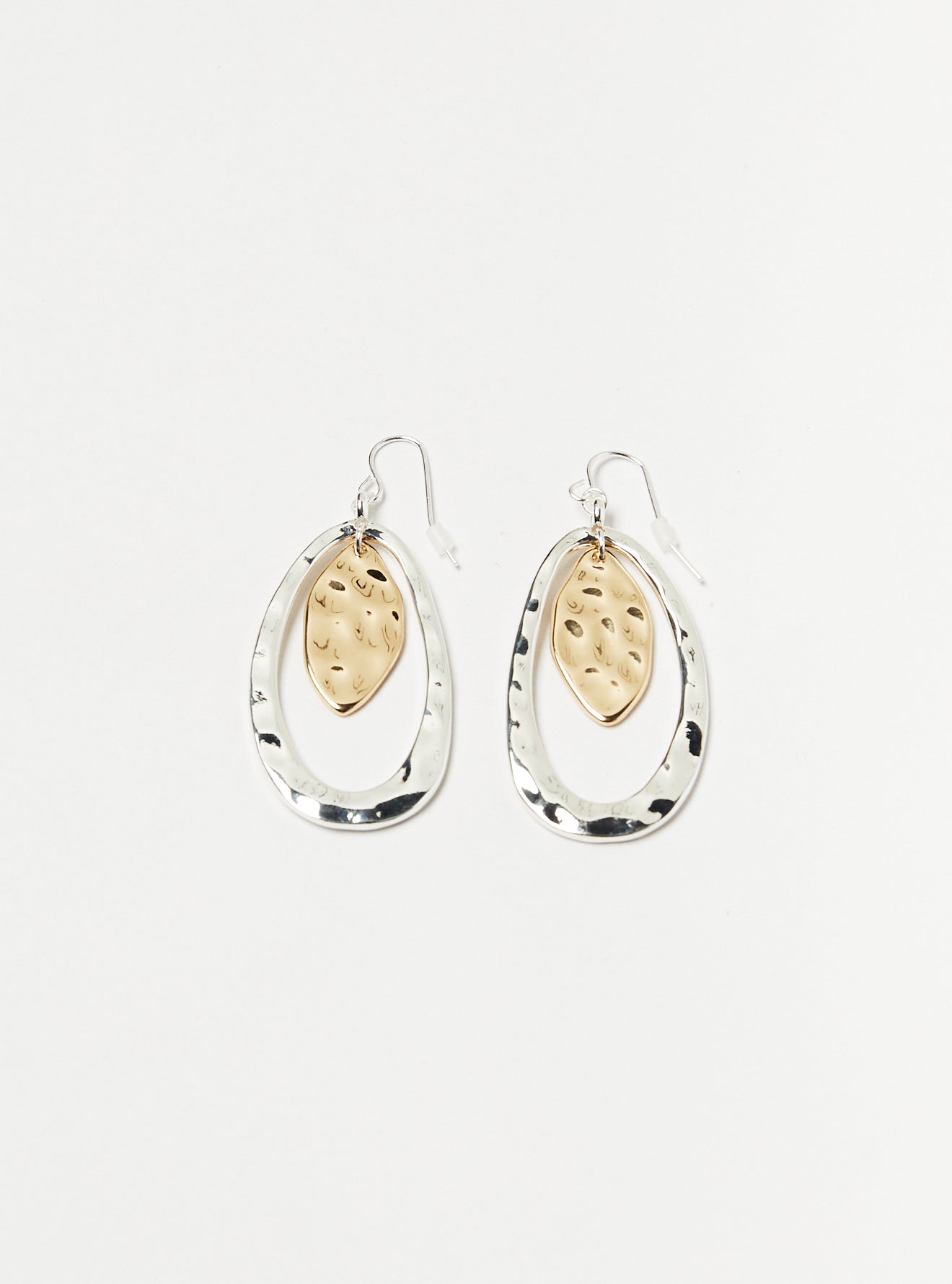 TWO TONE OVAL EARRINGS