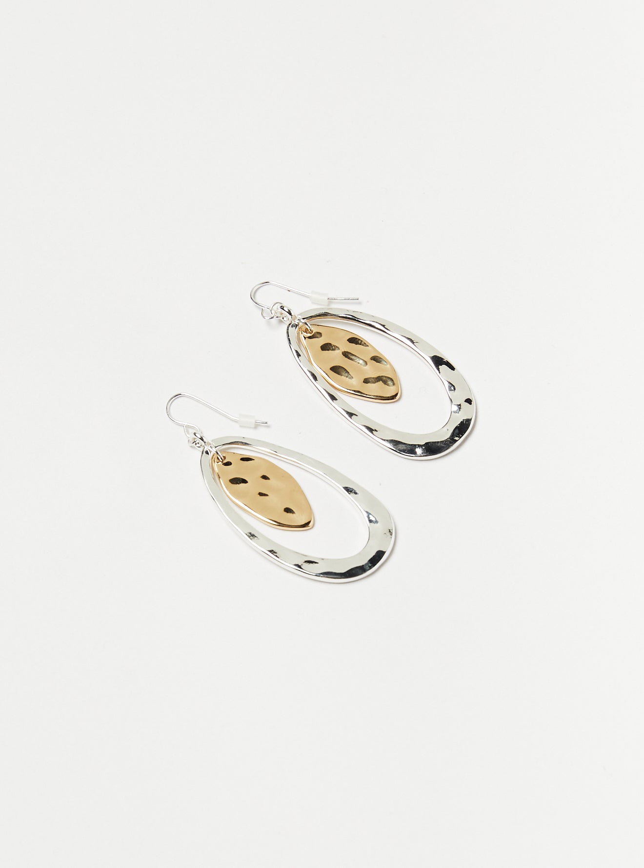 TWO TONE OVAL EARRINGS