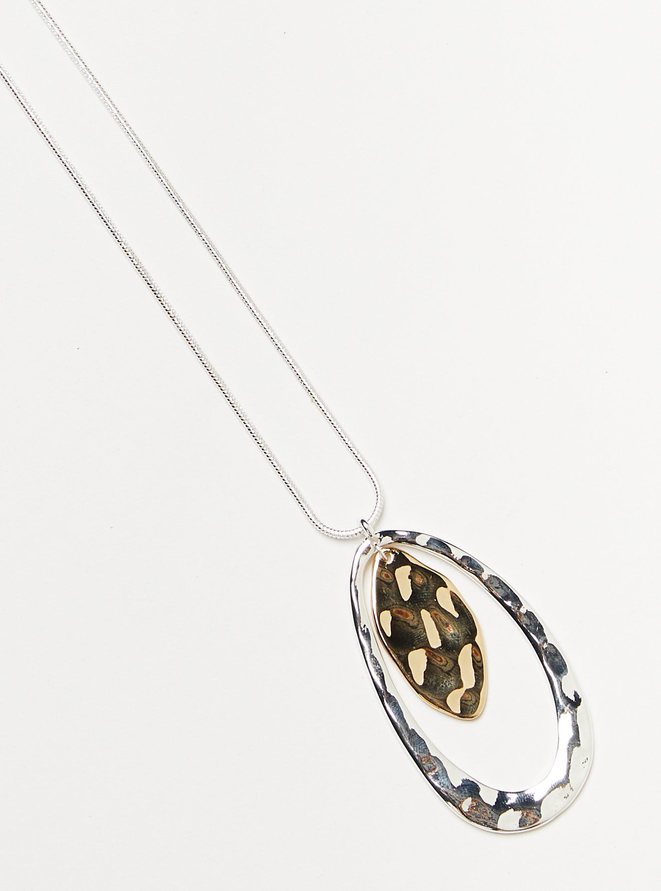 TWO TONE PENDANT NECKLACE
