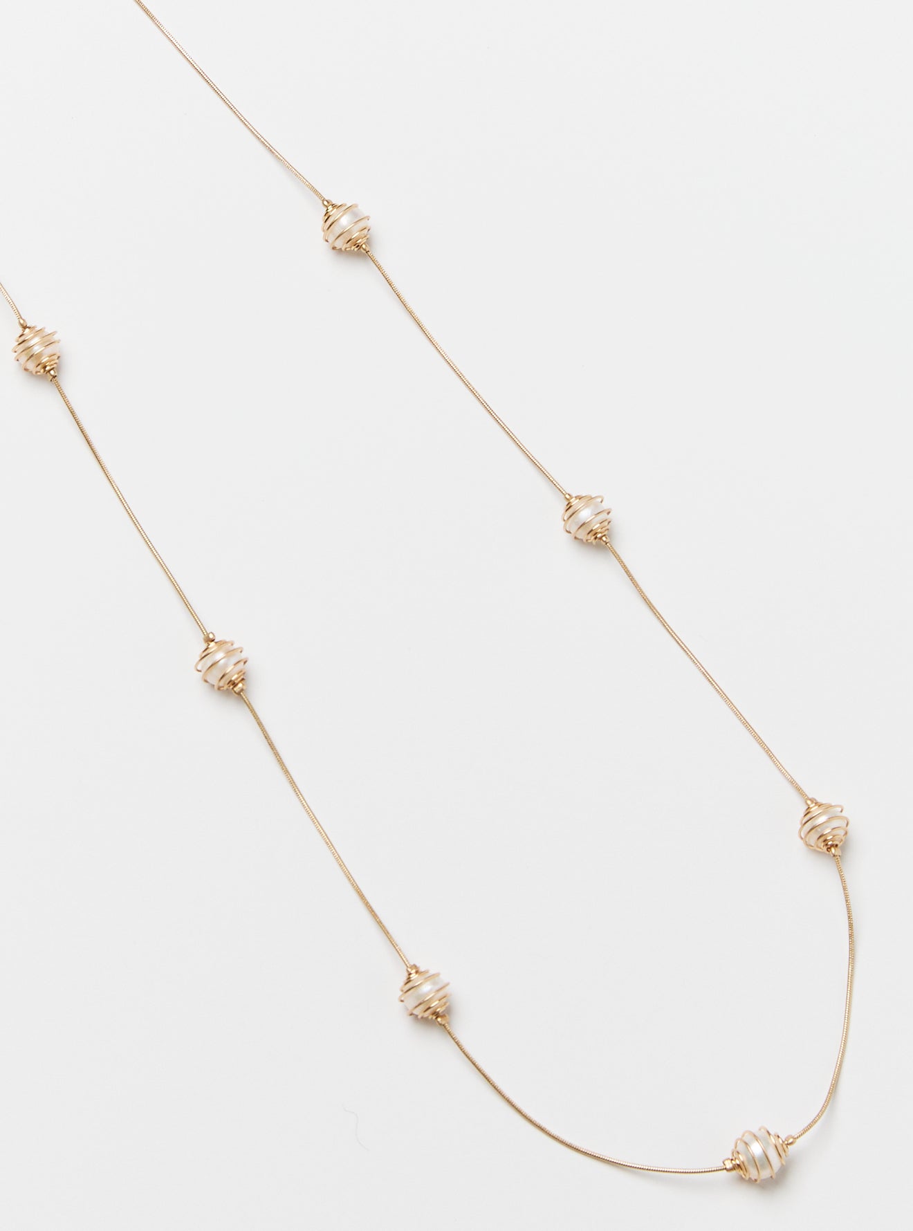 WIRE WRAPPED FRESHWATER PEARL NECKLACE