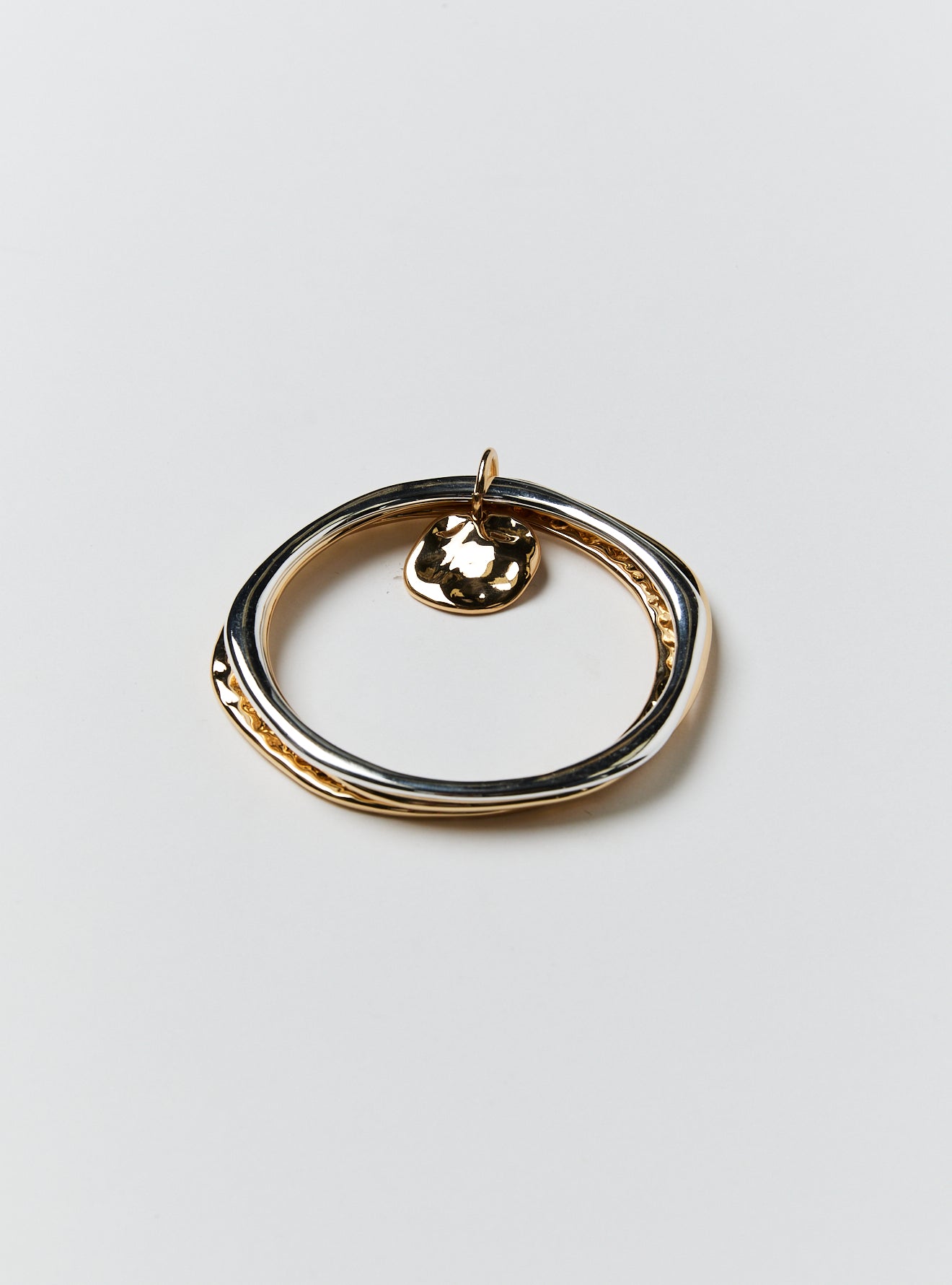 Mixed Metal w Charm, set of 3 bangles