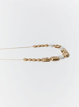 RUSTIC DISC & PEARL NECKLACE