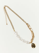 PEARL & LINK CHAIN NECKLACE