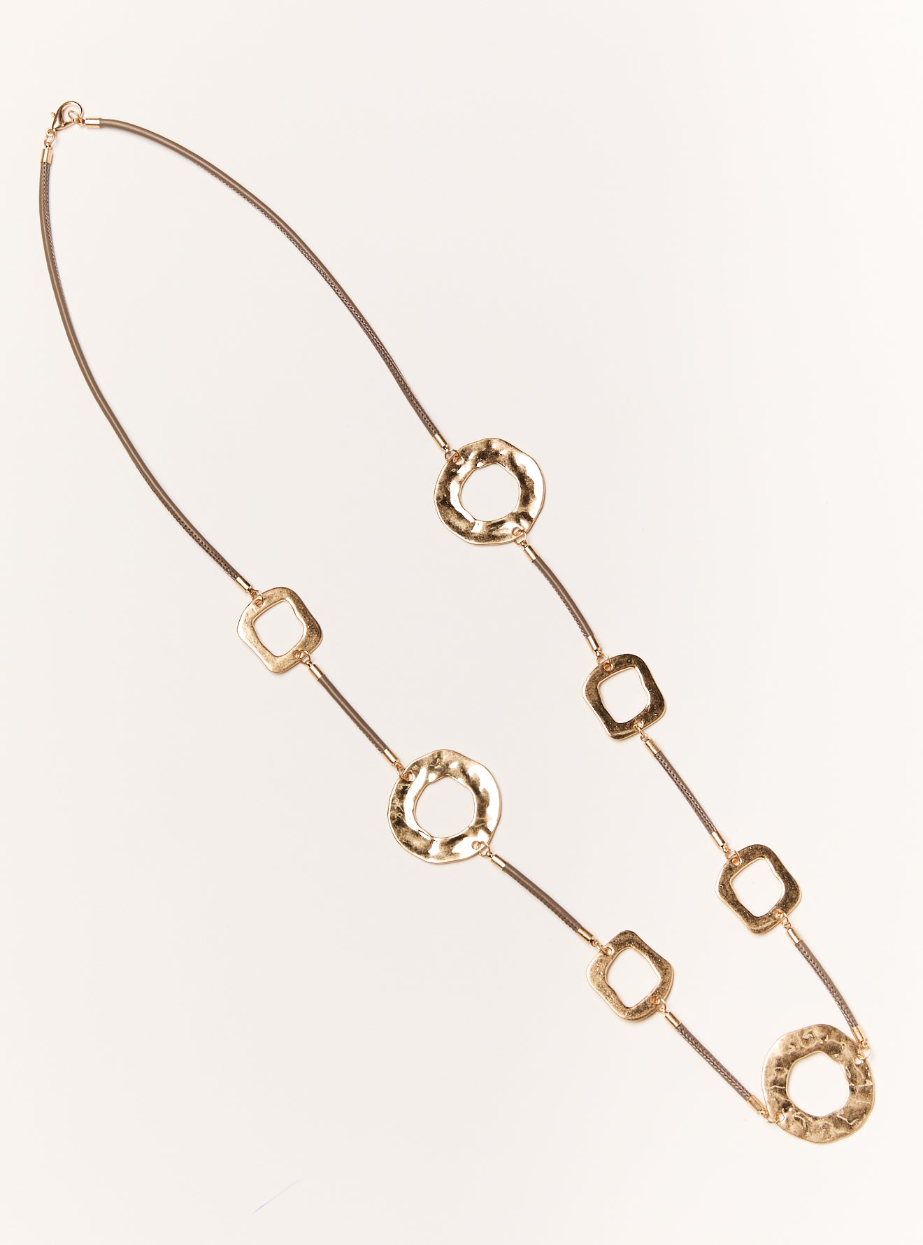 ZEN CORD & GOLD CIRCLE NECKLACE