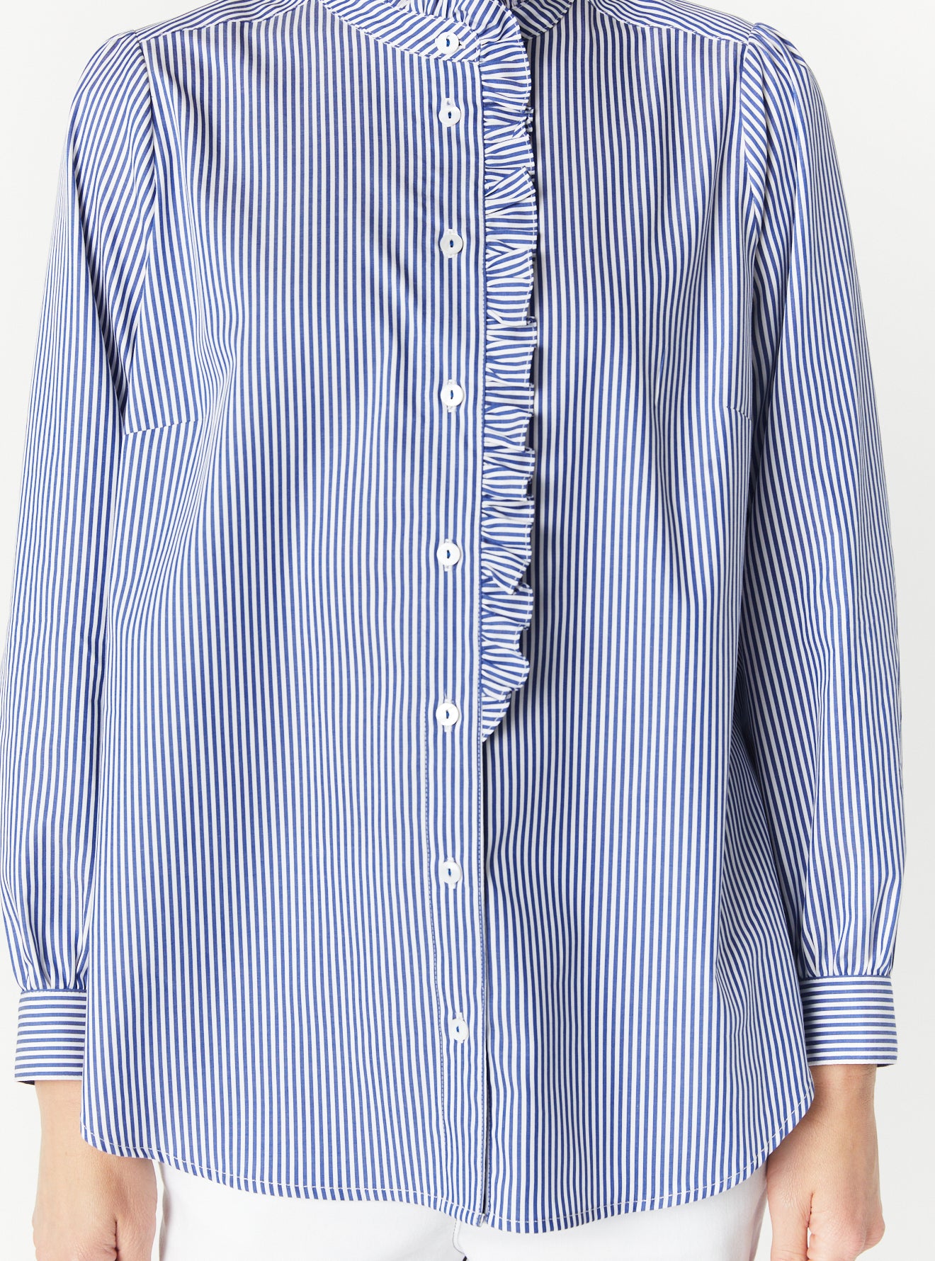 RILEY RUFFLE TRIM LONG SLEEVE SHIRT