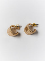WIDE PROFILE HAMMER HOOP EARRINGS
