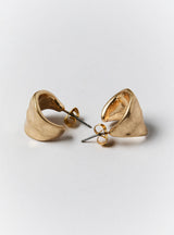 WIDE PROFILE HAMMER HOOP EARRINGS