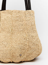 TENILLE SEAMED RAFFIA BAG