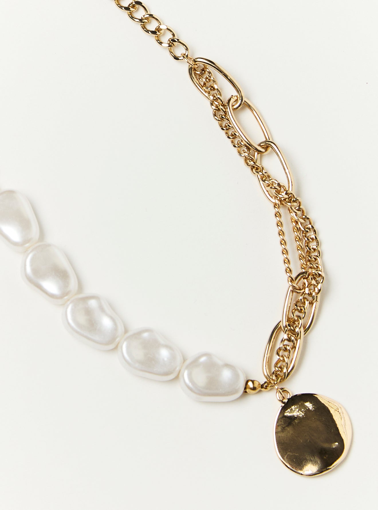 PEARL & LINK CHAIN NECKLACE