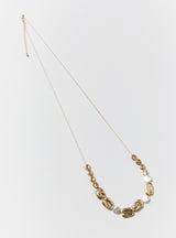 RUSTIC DISC & PEARL NECKLACE