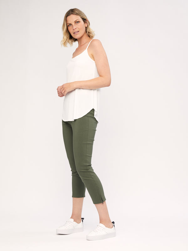 Green capri trousers sale