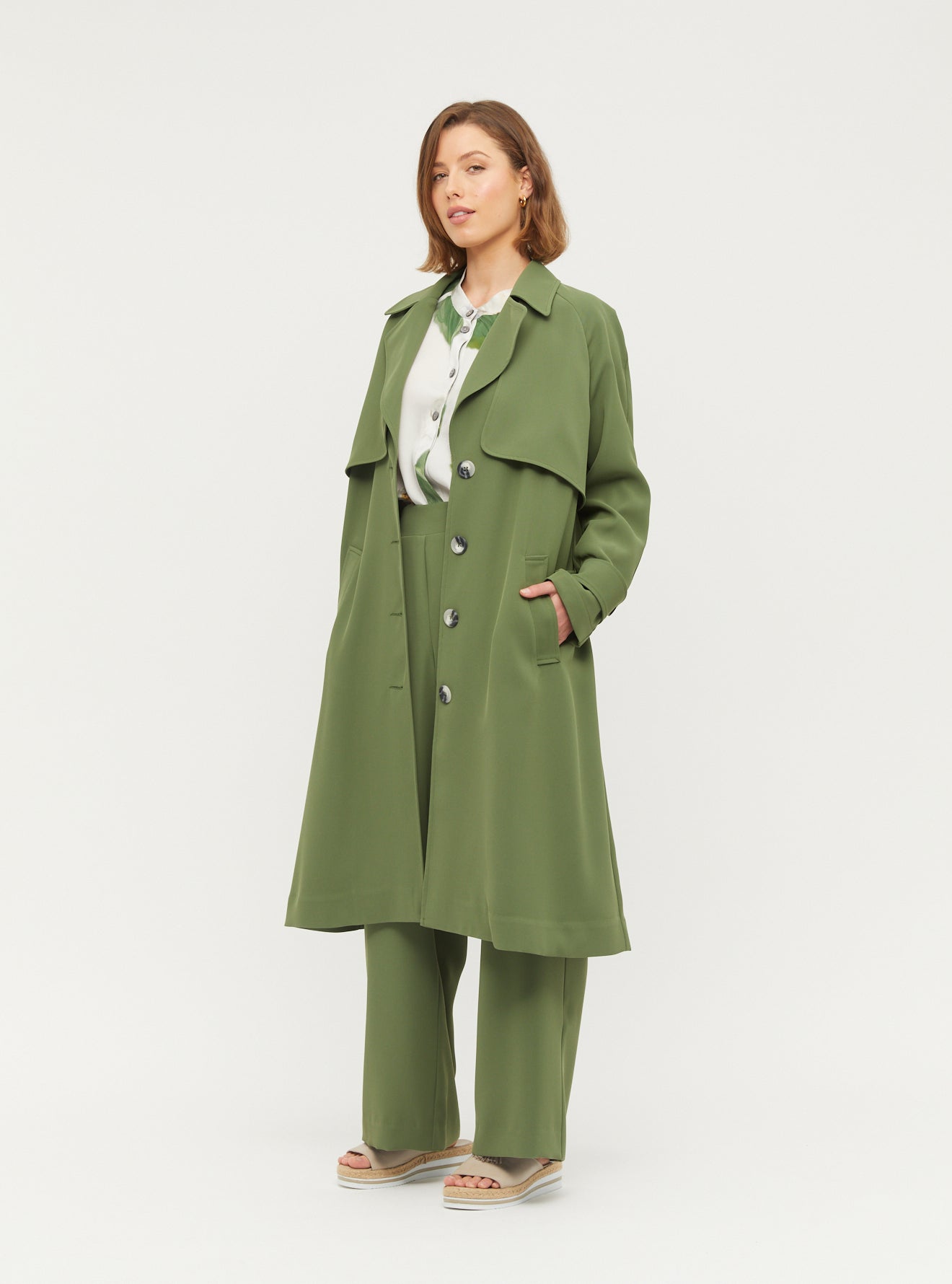 Women's Trevi Trench Coat - Leaf – The Ark Clothing Co.