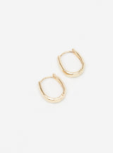 SML U SHAPE HAMMERED HOOP EARRING