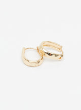 SML U SHAPE HAMMERED HOOP EARRING