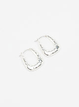 HAMMERED OBLONG HOOP EARRING