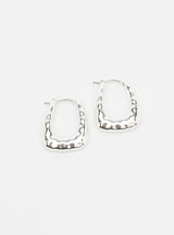 HAMMERED OBLONG HOOP EARRING