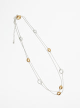 TWO TONE MULTI DISC NECKLACE