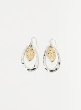 TWO TONE OVAL EARRINGS