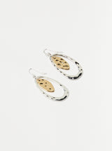 TWO TONE OVAL EARRINGS