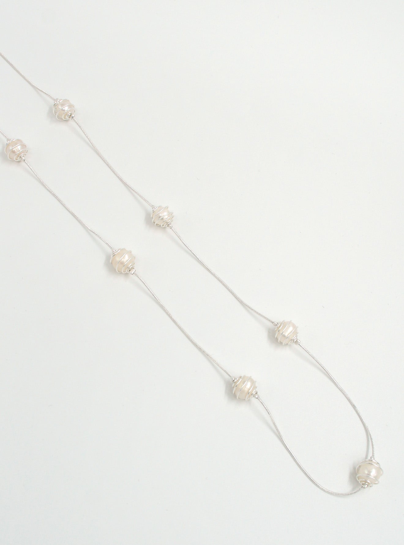Wired Wrapped Pearl Necklace