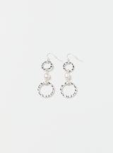 PEARL & OPEN CIRCLE EARRING